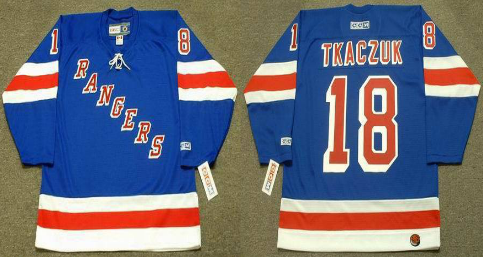 2019 Men New York Rangers #18 Tkaczuk blue CCM NHL jerseys->new york rangers->NHL Jersey